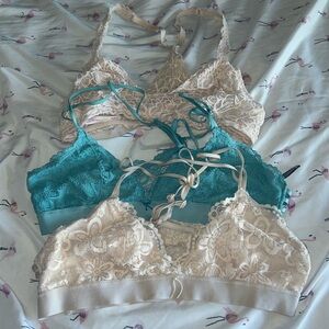 3 Wireless Lace Bralettes - Medium Mossimo Aerie